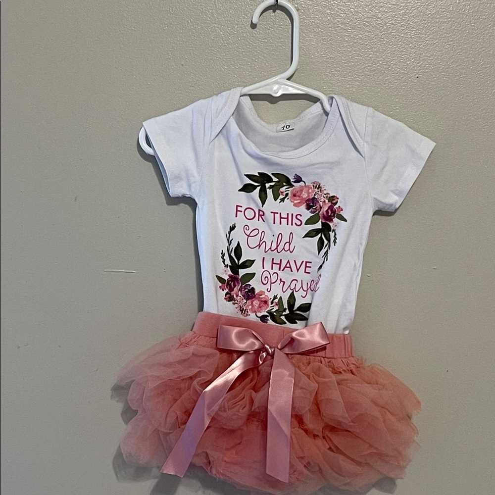 LIKE NEW: For This Child I Have Prayed - Two Piece Outfit - Baby/Toddler Size 70